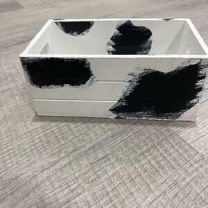 Cow Print Crate, Wood Crate, Wood Accent, Home Decor